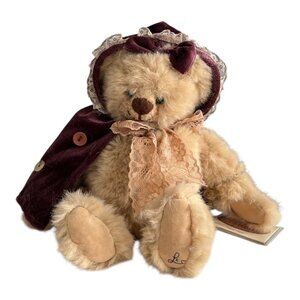 Ganz Cottage Collectibles Sugar Plum Teddy Bear Velvet Cape 10 Inch